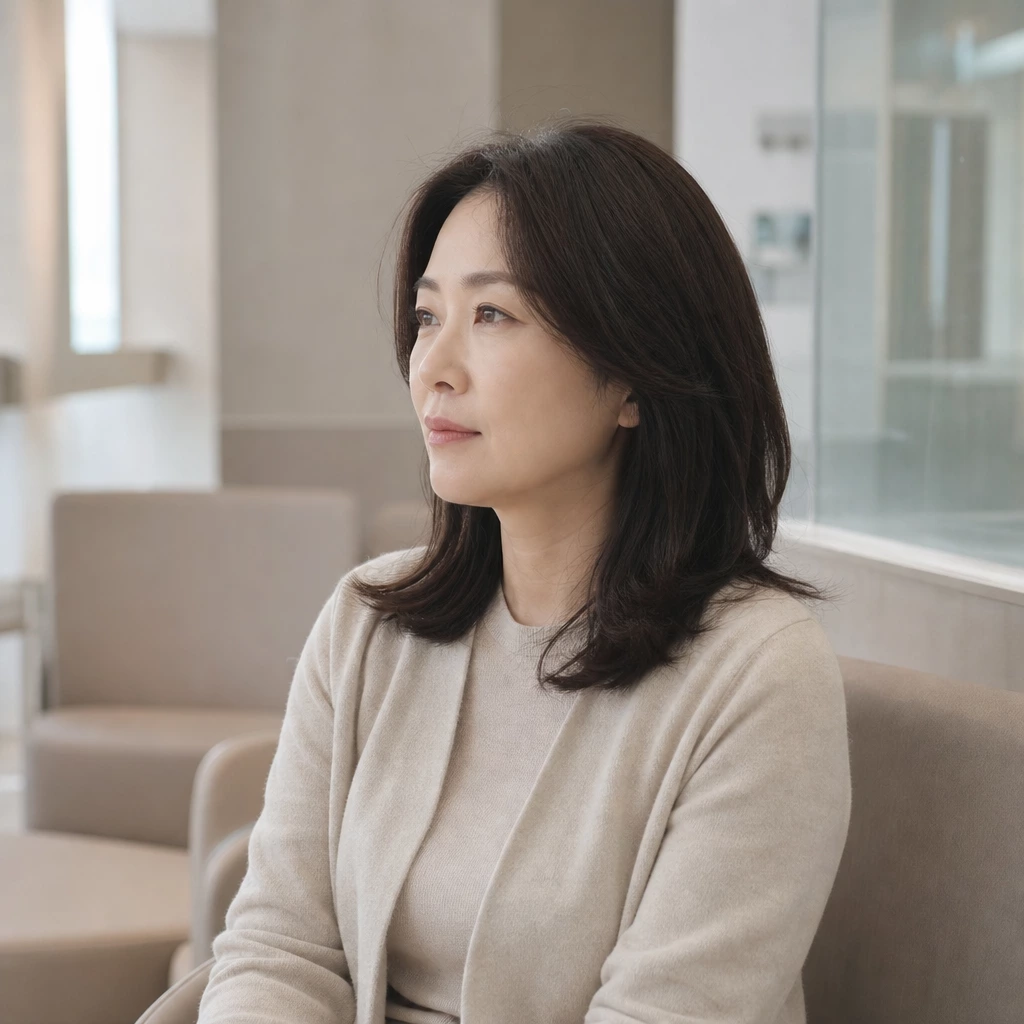 40대 여성 건강검진을 받는 모습