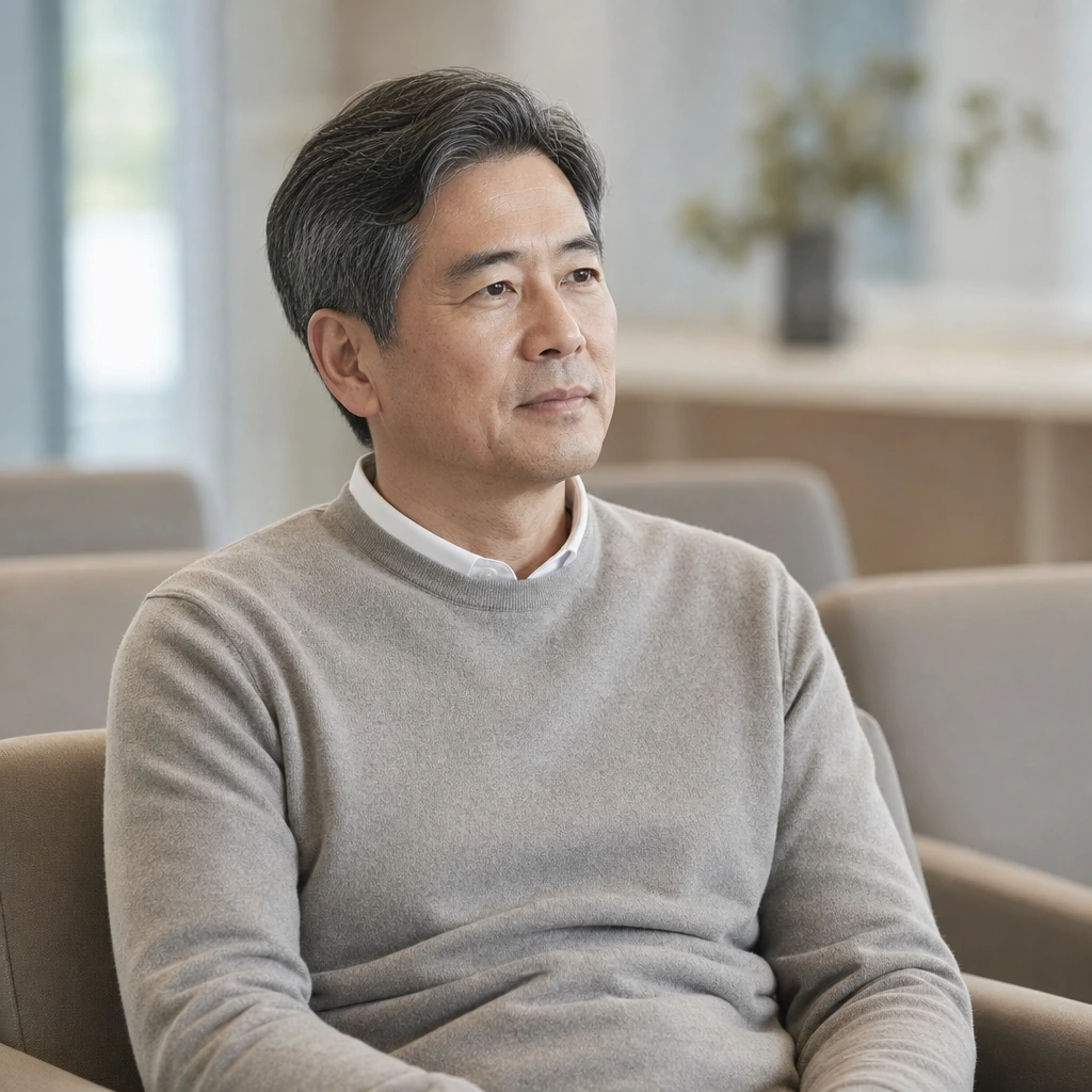 50대 남성 건강검진을 받는 모습