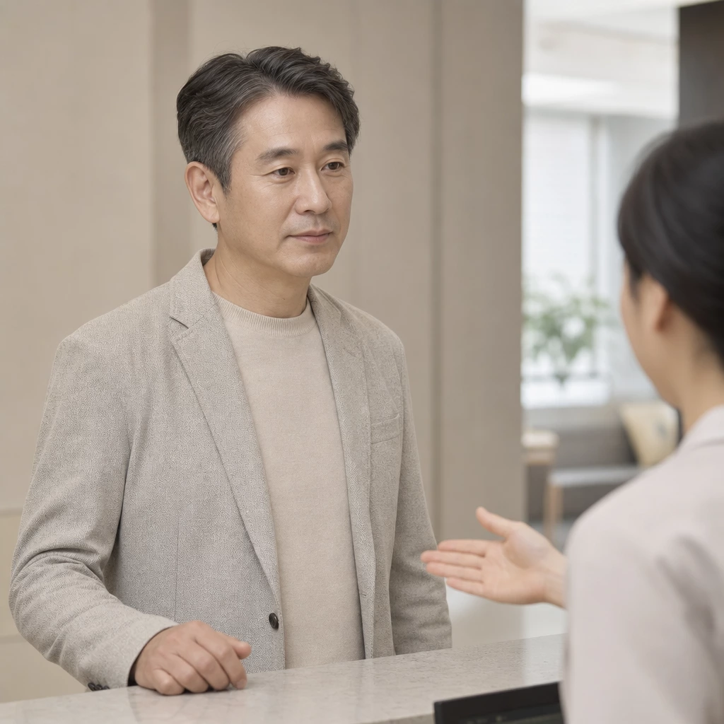 50대 남성 건강검진을 받는 모습