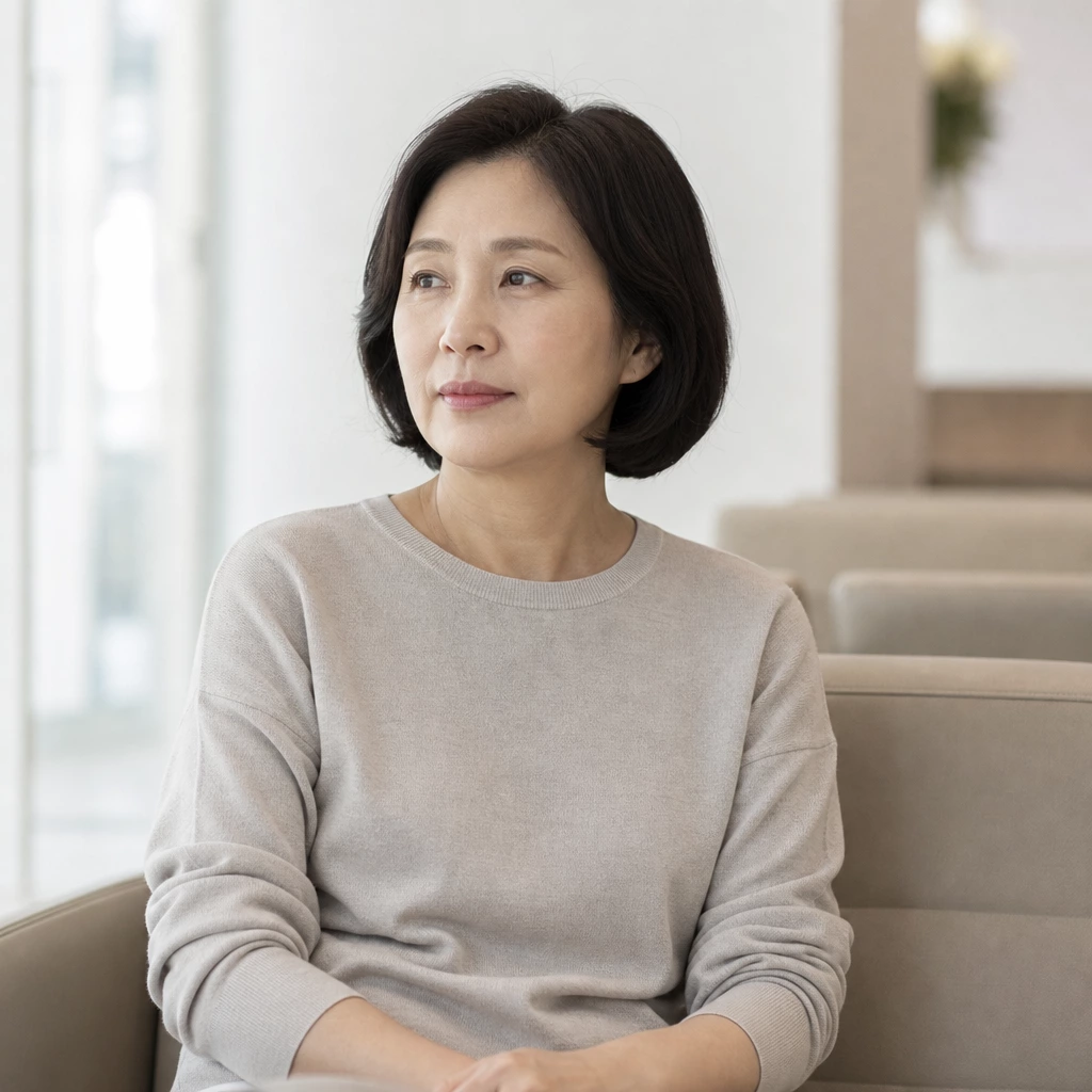 50대 여성 건강검진을 받는 모습