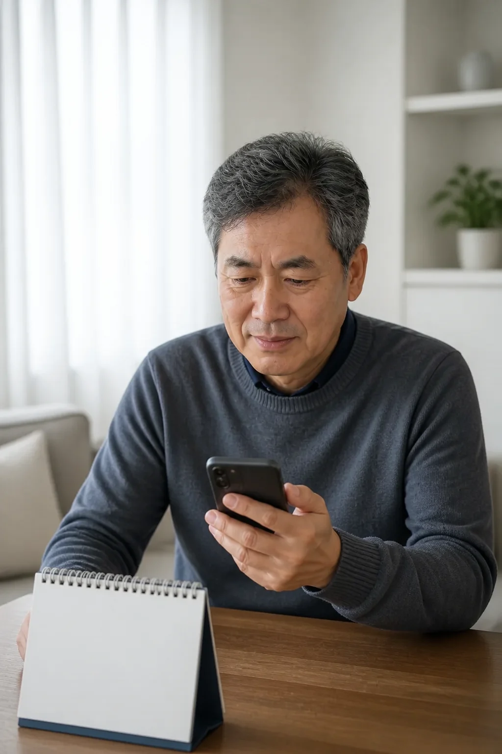 증상이 없어도 정기검사 일정을 확인하는 환자